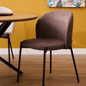 shelly_tabacco5 Sedia Shelly in Tessuto Tabacco con Gambe Nere