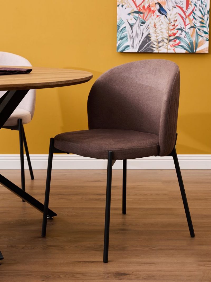 shelly_tabacco5 Sedia Shelly in Tessuto Tabacco con Gambe Nere