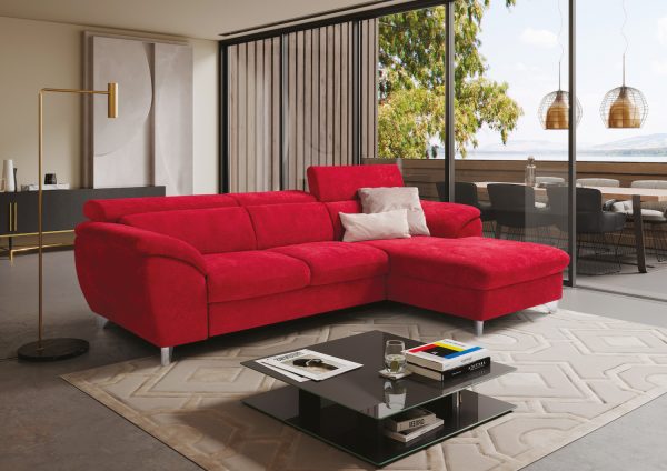 Divano Sofia con penisola e letto estraibile