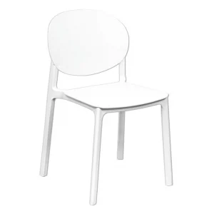 Sedia Eloise in polipropilene bianca