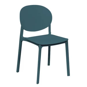 Sedia Eloise in polipropilene blu petrolio