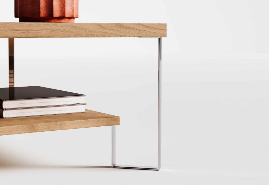 Tavolino in legno e metallo DOUBLE