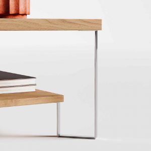 Tavolino in legno e metallo DOUBLE