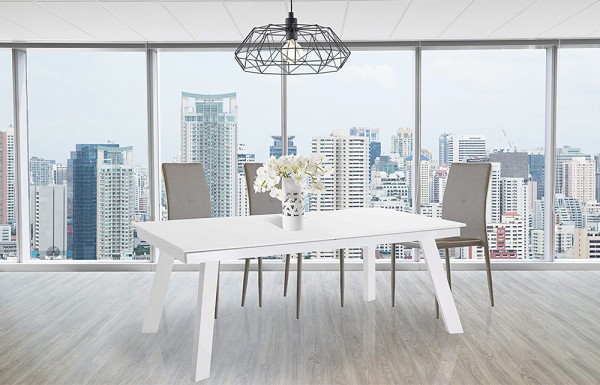 Tavolo ADIGE allungabile  con struttura in metallo laccato bianco