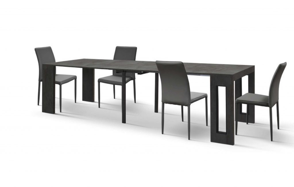 Tavolo Consolle Allungabile Grigio Cemento = 295cm