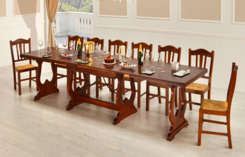 Tavolo Rettangolare CUORE allungabile in elgno  180 x 85