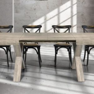 Tavolo Rovere  allungabile, con gambe incrociate
