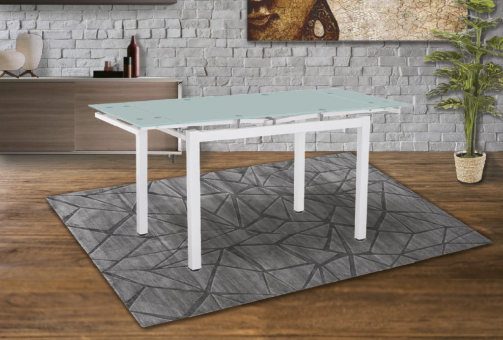 Tavolo LYME allungabile con piano in vetro