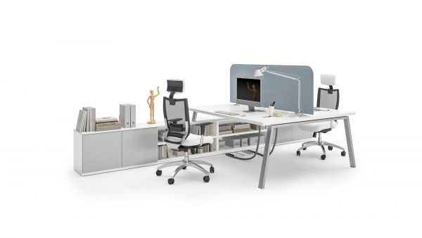 Scrivanie Bench 2 postazioni in appoggio mod.Ibiza