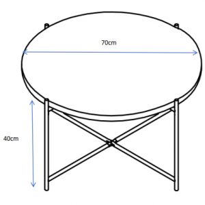 0050113 (1) 126/07 Tavolino Rotondo Sven Ø70 cm – Design Industriale con Piano Effetto Legno
