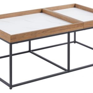 tavolino_ray_dotolo_mobili 126/06 Tavolino Rettangolare Ray 100x50 cm – Design Industriale con Piano Effetto Marmo