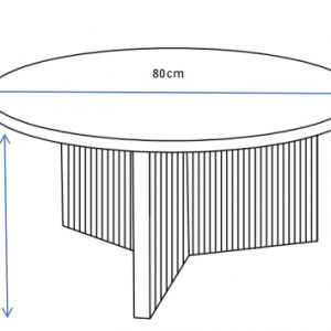 Tavolino Rotondo Kami Ø80 cm – Piano effetto marmo e base in legno | Varianti colore