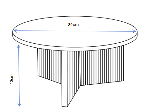 Tavolino Rotondo Kami Ø80 cm – Piano effetto marmo e base in legno | Varianti colore