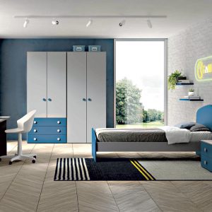 cameretta_105_01 Cameretta Moderna Completa con letto singolo