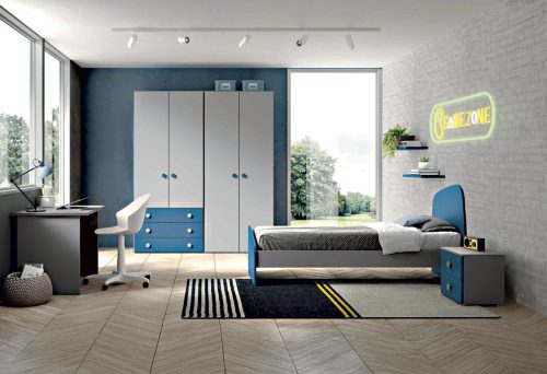 Cameretta Moderna Completa con letto singolo