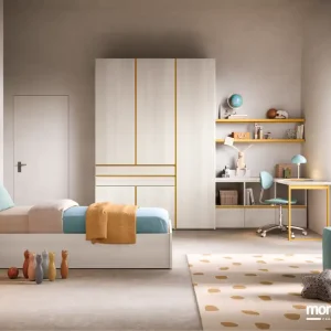 Cameretta Moretti Compact K113 con Armadio Angolare e Scrivania