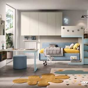 Cameretta Moretti Compact K118 con Soppalco e Divano Letto
