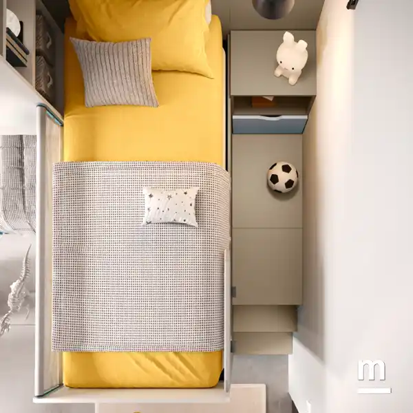 Cameretta Moretti Compact K118 con Soppalco e Divano Letto