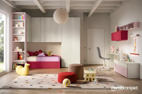 Cameretta Moretti Compact K119 con Ponte e Libreria