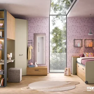 Cameretta Moretti Compact K122 con Cabina Armadio e Ponte