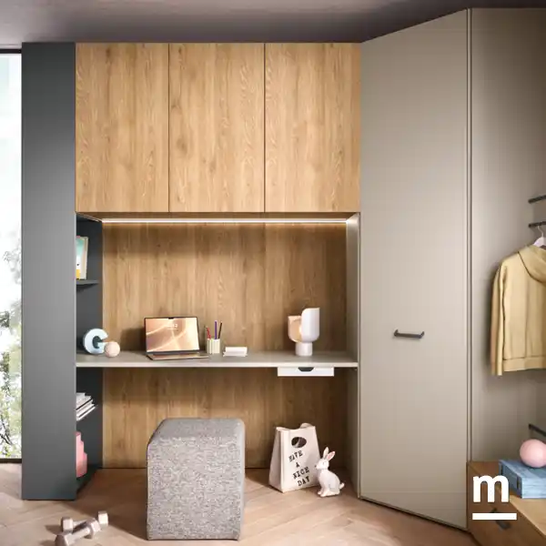 Cameretta Moretti Compact K122 con Cabina Armadio e Ponte