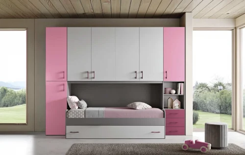 cameretta-ponte-moderna-secondo-letto-estraibile-dotolo-mobili 109/01 Cameretta a ponte moderna con secondo letto estraibile