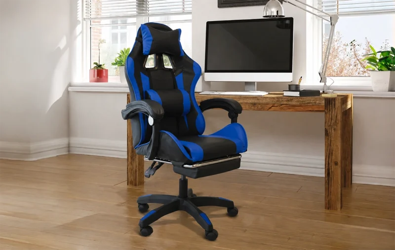 poltrona-gaming-blu-nera-dotolo-mobili Poltrona da gaming blu e nera ergonomica Dotolo Mobili