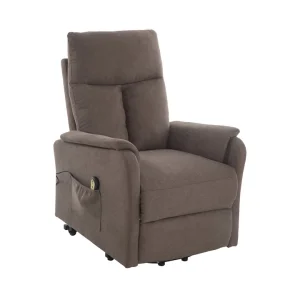 poltrona-relax-elettrica-1-motore-funzione-lift-tessuto-marrone-dotolo-mobili 144/04 Poltrona relax elettrica 1 motore con funzione lift