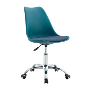 Sedia da scrivania blu avio con pistoncino a gas e ruote Dotolo Mobili