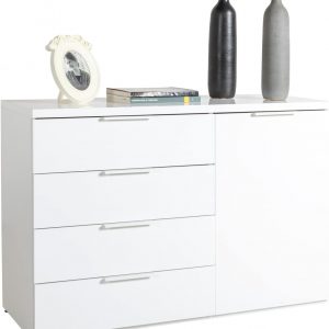 51dITqeAIeL._AC_SL1500_ 155/06 Cassettiera della Linea MUNDI con 4 Cassetti e 1 Anta, Cassettiera Bianca