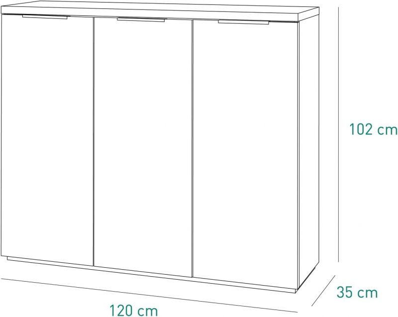 51eT1VAkuaL._AC_SL1500_ 155/05 Scarpiera della Linea MUNDI con 3 Ante, cm 120x36x103h