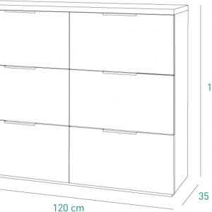 51p5Tt-I+HL._AC_SL1500_ 154/09 Scarpiera della Linea MUNDI con 6 Ribalte 120x36x103cm