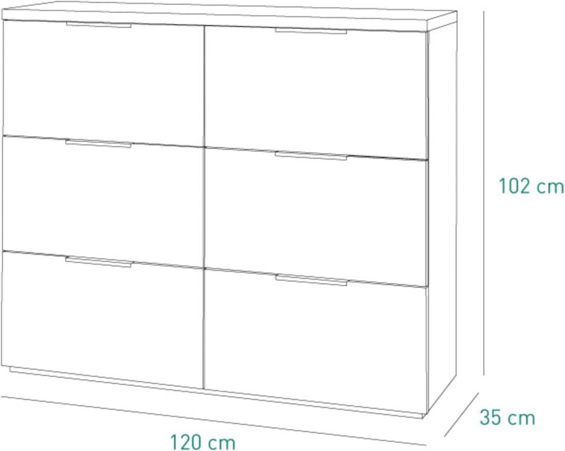 51p5Tt-I+HL._AC_SL1500_ 154/09 Scarpiera della Linea MUNDI con 6 Ribalte 120x36x103cm