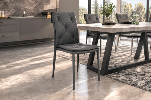 46/10 Sedia MIXI – Imbottita in similpelle cenere